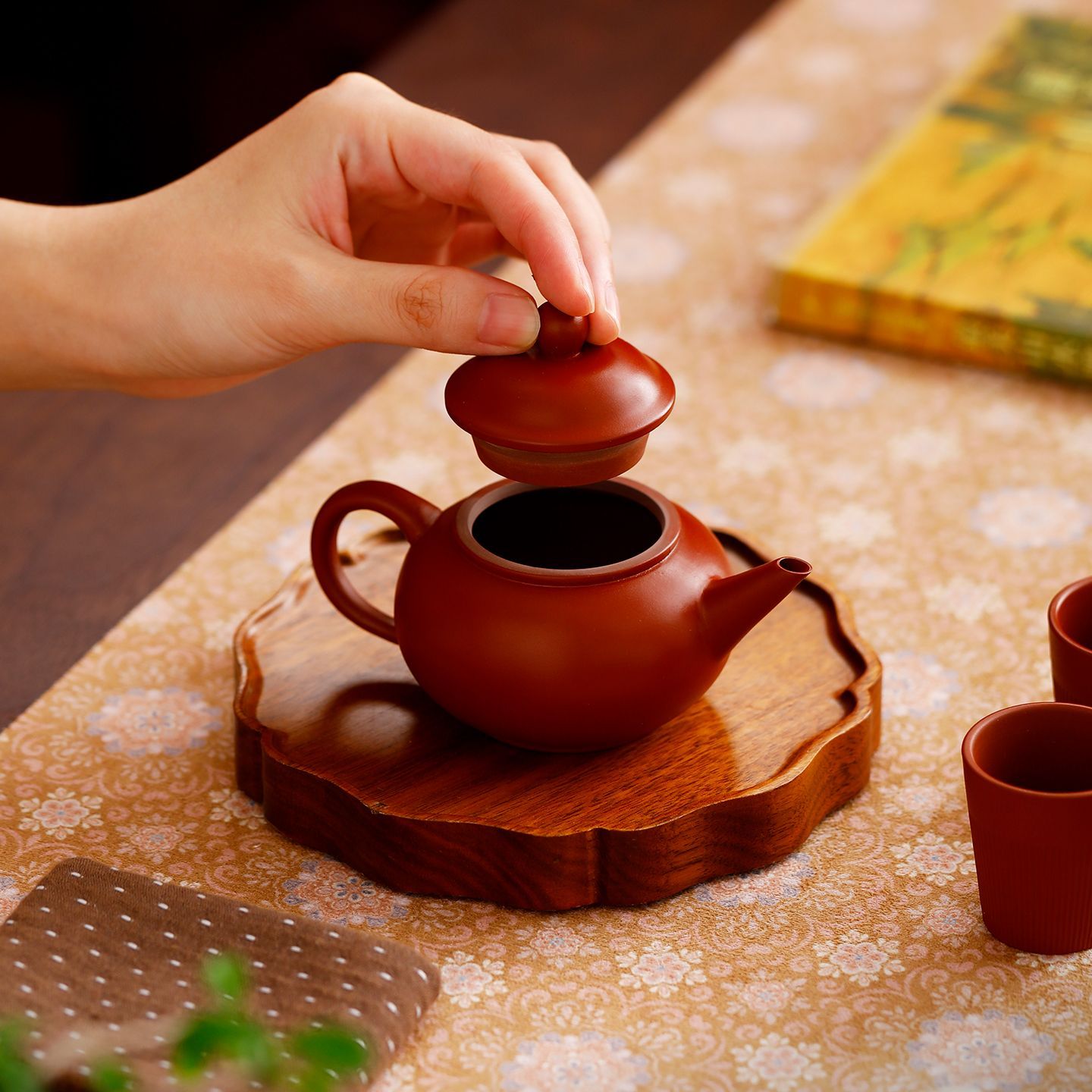 Mini Handcrafted Matte Zisha Teapot | Small-Batch Yixing Purple Clay Pot 110ml
