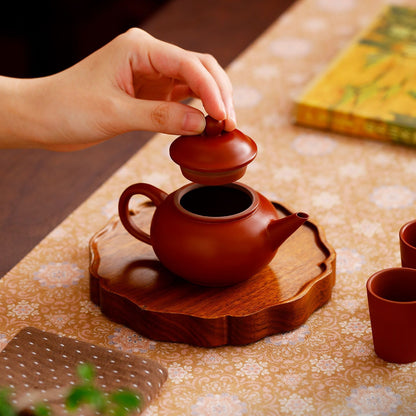 Mini Handcrafted Matte Zisha Teapot | Small-Batch Yixing Purple Clay Pot 110ml