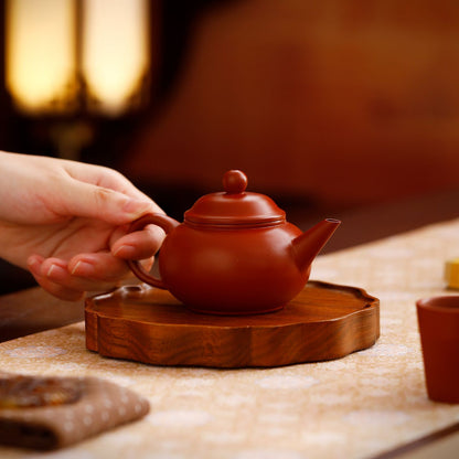 Mini Handcrafted Matte Zisha Teapot | Small-Batch Yixing Purple Clay Pot 110ml