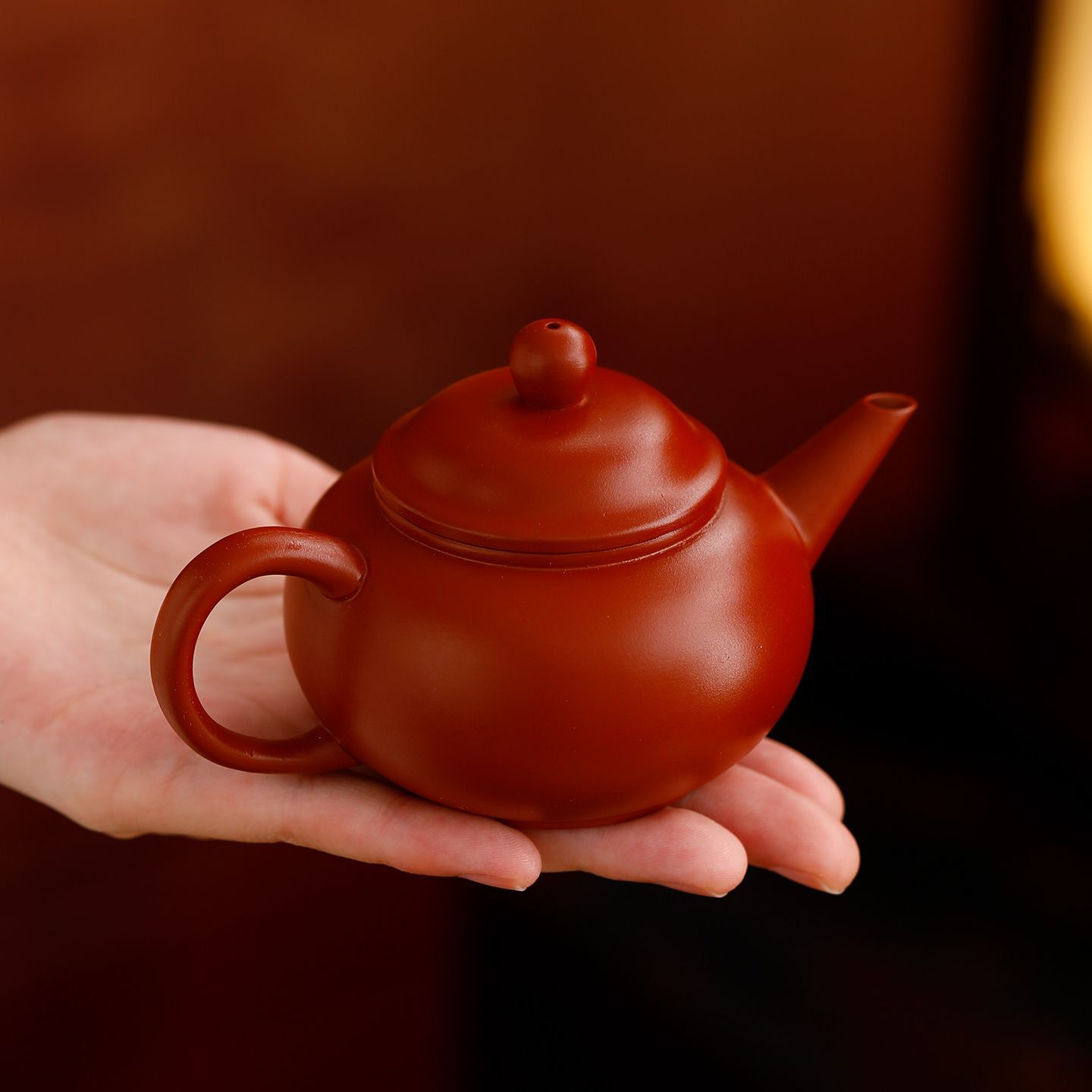 Mini Handcrafted Matte Zisha Teapot | Small-Batch Yixing Purple Clay Pot 110ml
