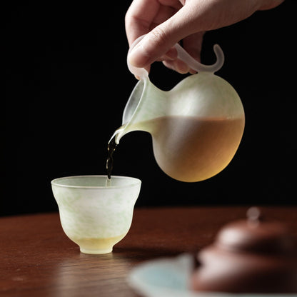 Frosted Glass Pitcher | 200ml | Sage Green Tea Ware
