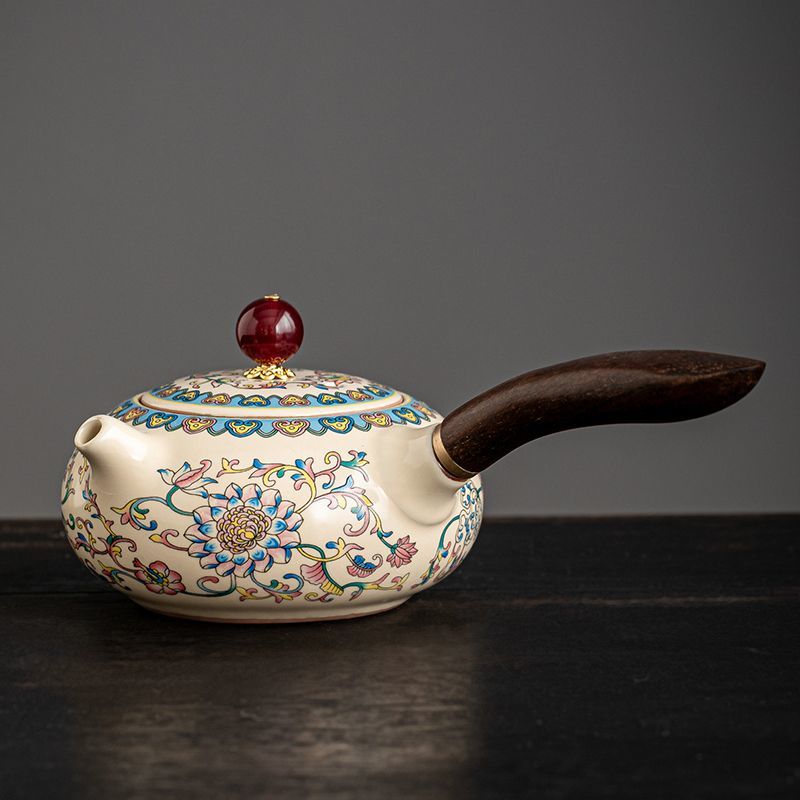 Ru Ware Side-Handle Pitcher | 220ml | Colored Glaze Ceramic
