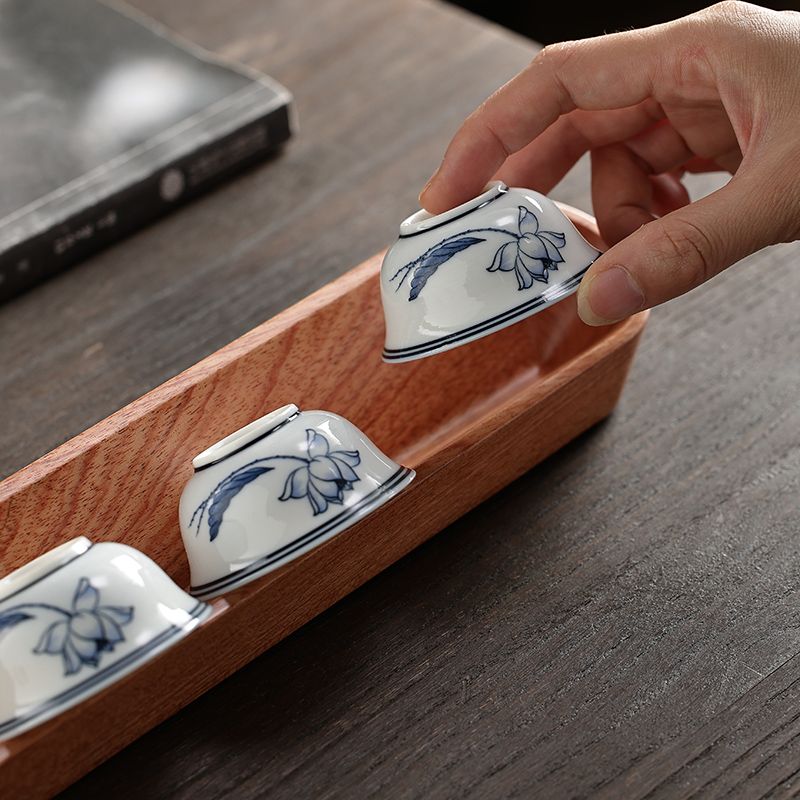 Solid Wood Teacup Drying Rack