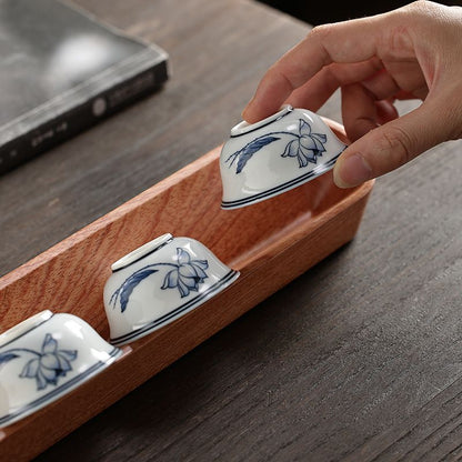 Solid Wood Teacup Drying Rack