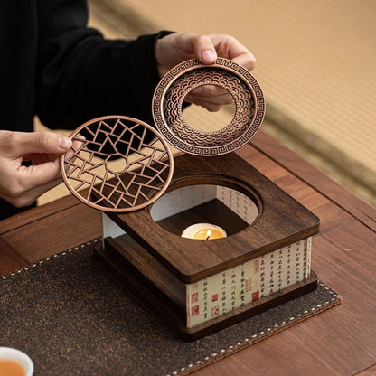 Bamboo & Wood Candle Tea Warmer with Ambient Screen