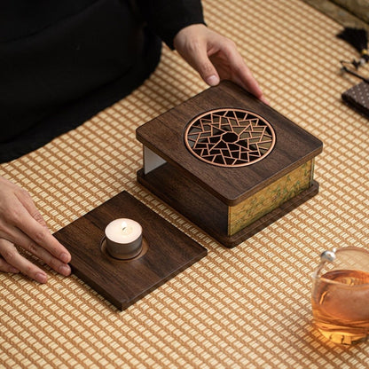 Bamboo & Wood Candle Tea Warmer with Ambient Screen