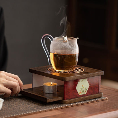 Bamboo & Wood Candle Tea Warmer with Ambient Screen