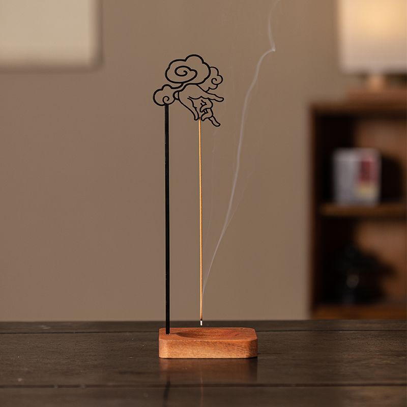 Zen Inverted Incense Burner – 'Picking a Flower' with Monk Figurine