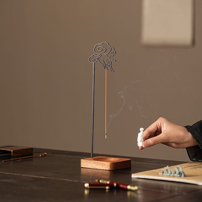 Zen Inverted Incense Burner – 'Picking a Flower' with Monk Figurine