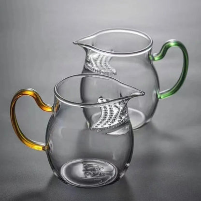 Crescent Glass Pitcher with Built-In Strainer | 250ml