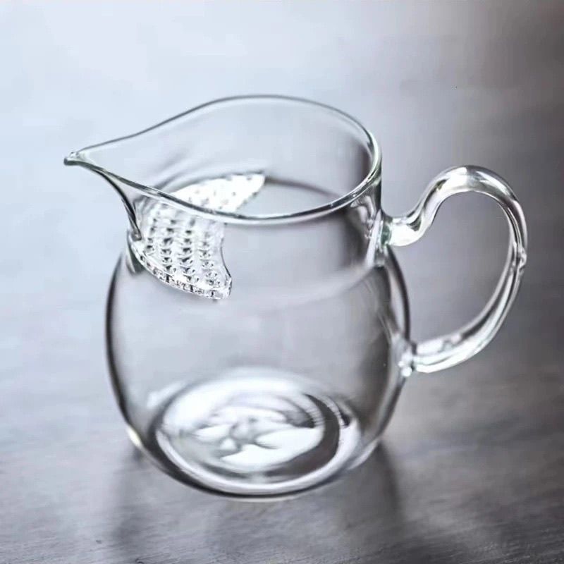 Crescent Glass Pitcher with Built-In Strainer | 250ml