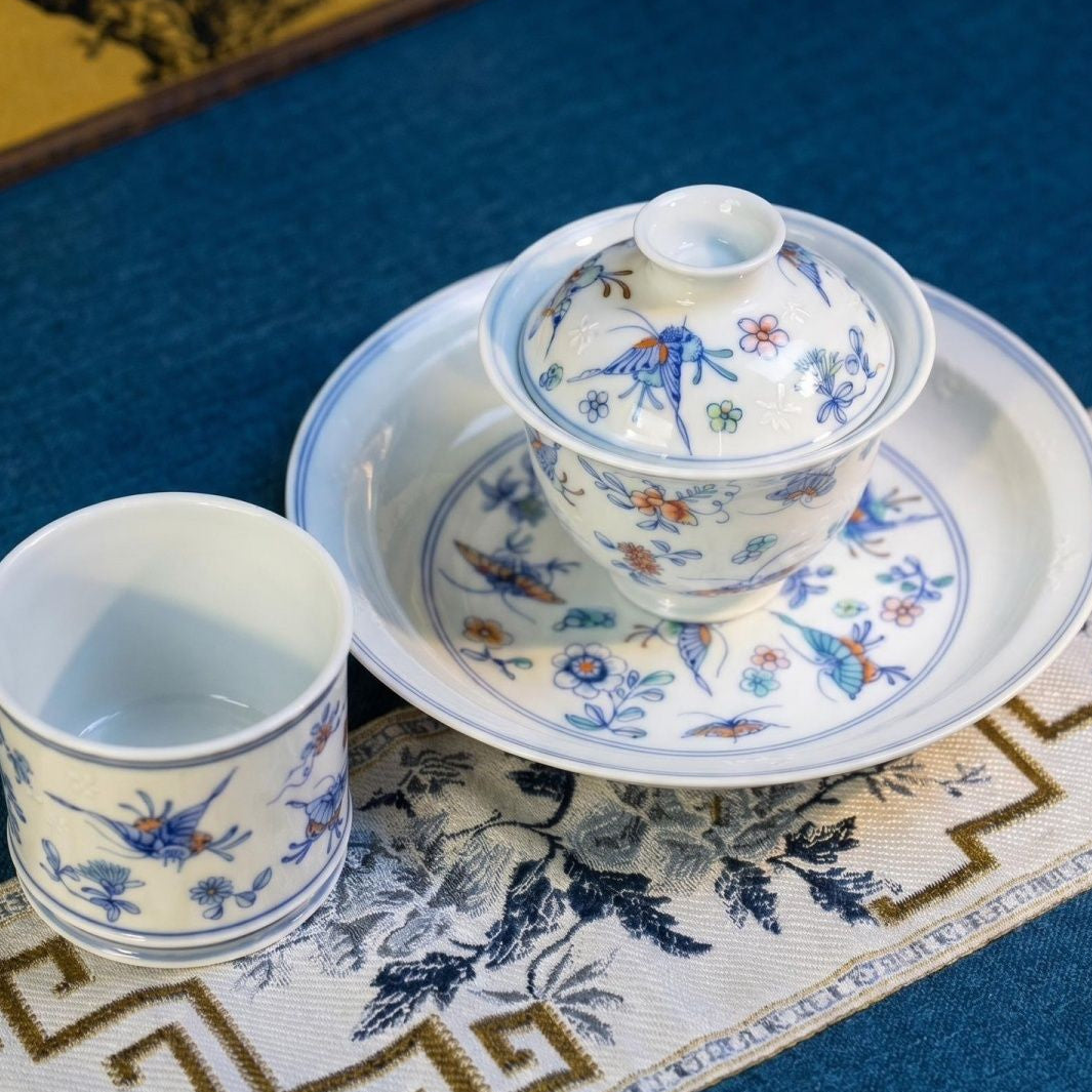 Butterfly & Blossom Jingdezhen Ceramic Teaware