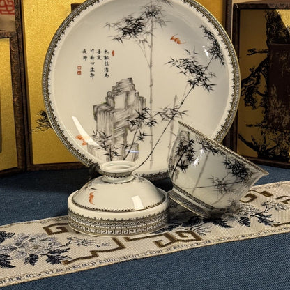 Ink Bamboo Jingdezhen Ceramic Teaware