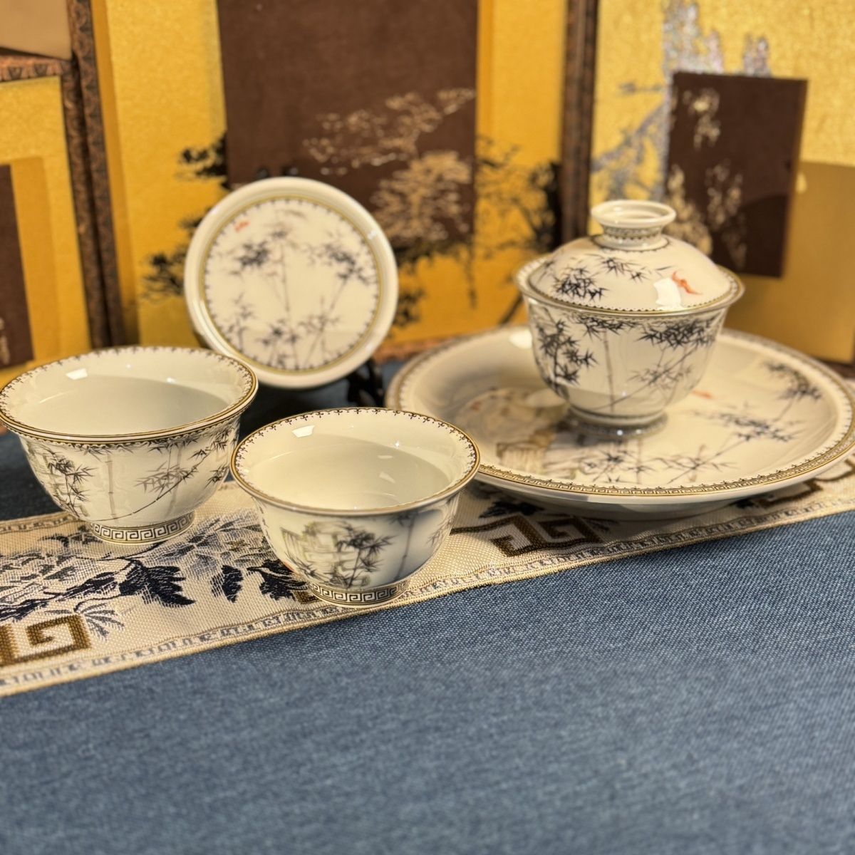 Ink Bamboo Jingdezhen Ceramic Teaware