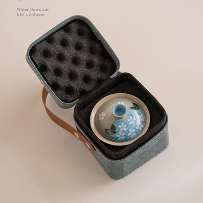 Travel Gaiwan Tea Set | Portable Chinese Tea Ceremony Kit with Cups & Pitcher
