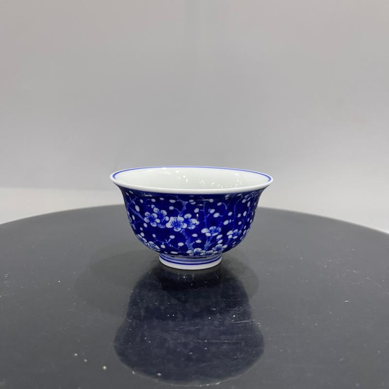 Jingdezhen Wood-Fired Blue & White Ice Plum Glaze Gongfu Tea Set – Collector’s Edition | 5-Piece