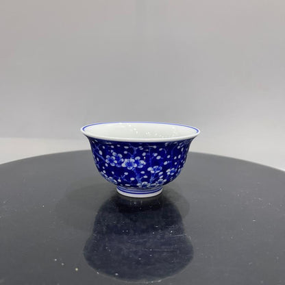 Jingdezhen Wood-Fired Blue & White Ice Plum Glaze Gongfu Tea Set – Collector’s Edition | 5-Piece