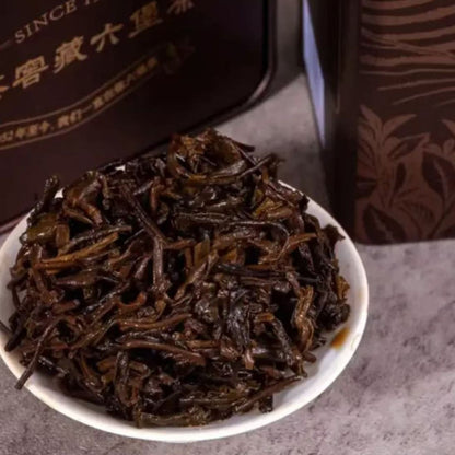 Liubao Dark Tea — Wuzhou Betel Nut Aroma · Cellar Aged First Grade (4 Years) · Loose Leaf Tea Tin (200g)
