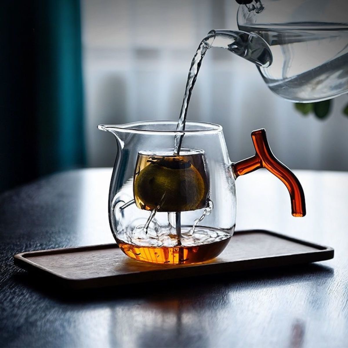 Xiao Qing Gan Glass Tea Pitcher – 500ml | Dedicated Citrus Pu-erh Infuser with Separator