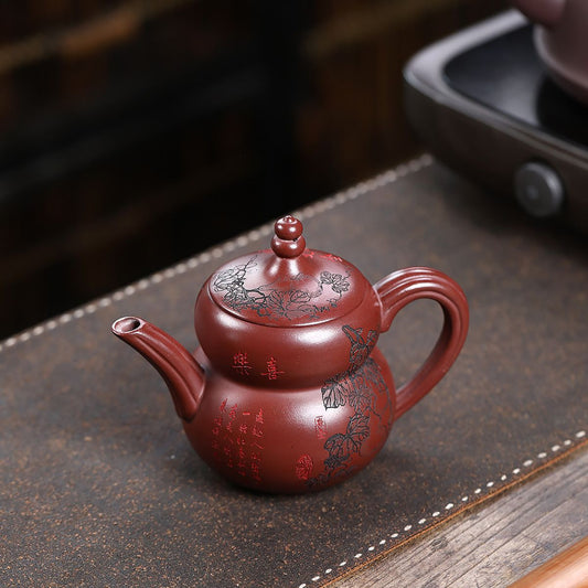 Fu Lu Shuang Quan Zisha Teapot – Long Xue Sha Clay, 350 ml