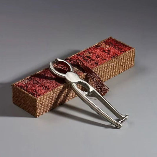 Premium Spring-Loaded Tea Tong - Dual-Purpose Pu-erh Cake Breaker & Nut Cracker