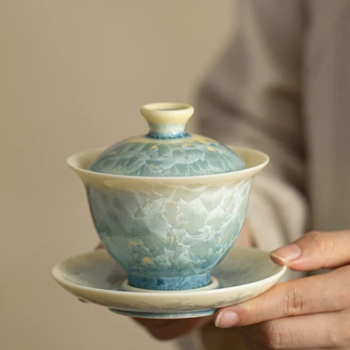 Jingdezhen Crystalline Glaze Gaiwan Tea Set