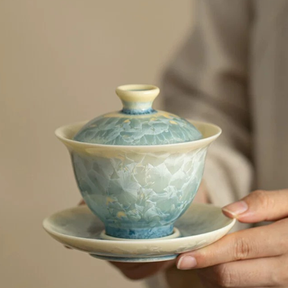 Jingdezhen Crystalline Glaze Gaiwan Tea Set