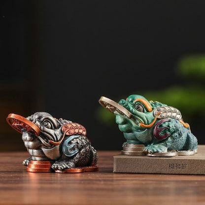 Sandstone Golden Toad Tea Pet Figurine