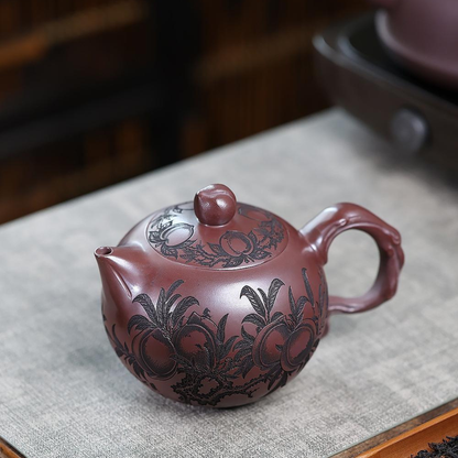 Shou Tao Bao Chun Yixing Zisha Teapot – Original Mine Red Clay (650cc)