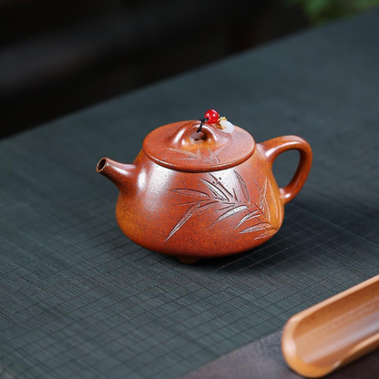 Zhu Yun Gao Piao Yixing Zisha Teapot – Original Mine Duan Clay Fire Cloud Fired (240cc)
