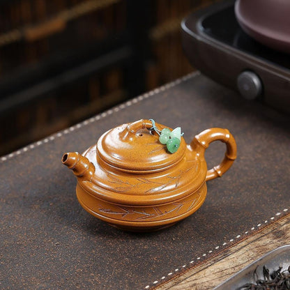 Qing Feng Zhu Gu Yixing Teapot | Raw Huang Jin Duan Ni Golden Clay | Handcrafted 320ml