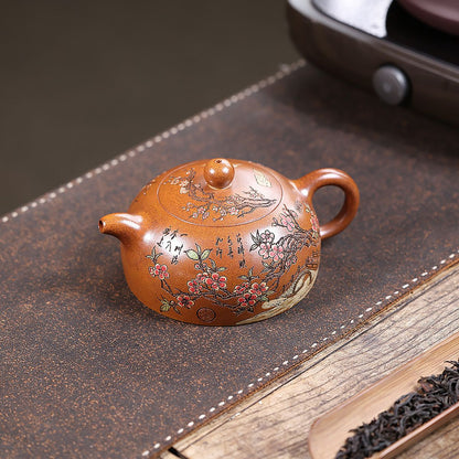 Linchun Banyue Yixing Teapot — Fire-Glazed Golden Duanni, 430ml