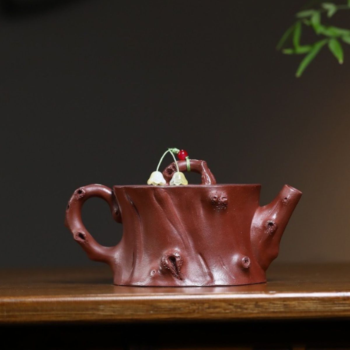 Weathered Stump Rustic Grace Yixing Teapot - Original Mine Purple Clay 250ml