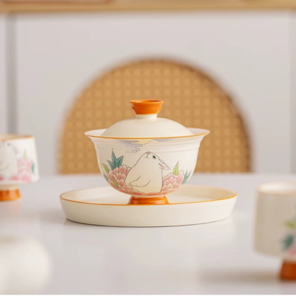 Moon-Gazing Rabbit Gaiwan Tea Set