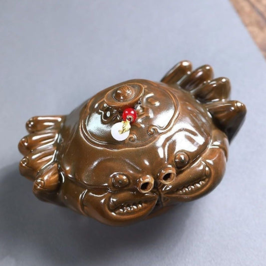 Yixing Purple Clay Teapot "Fortune General" 170ml - Handmade Duan Ni Zisha Side Handle