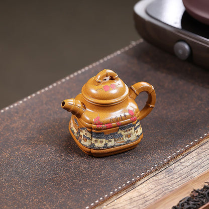 Guyuan Qingmeng Yixing Teapot — Fire-Glazed Golden Duanni, 250ml | Gift Set