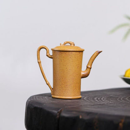 Yixing Purple Clay Teapot "Tall Bamboo" 150ml - High-Fired Duan Ni Zisha