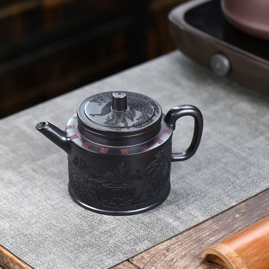 Queming Songhe Gaode Zhong Yixing Teapot — Xuantie Shihuang Clay, 570ml | Signed Artist | Gift Set