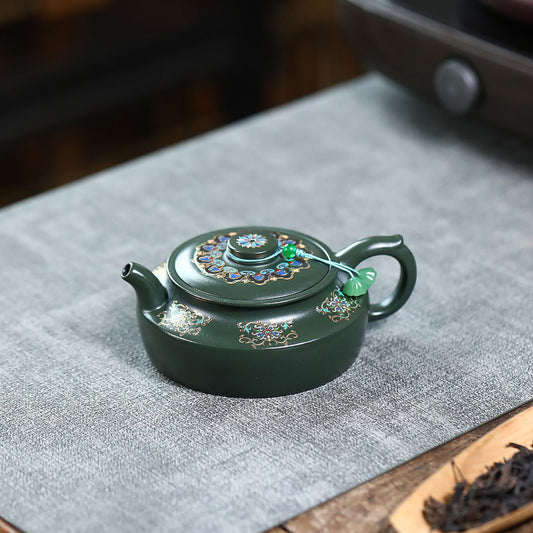 Falangcai Huating Yixing Teapot | Original-Ore Green Clay | 200ml Handcrafted Zisha