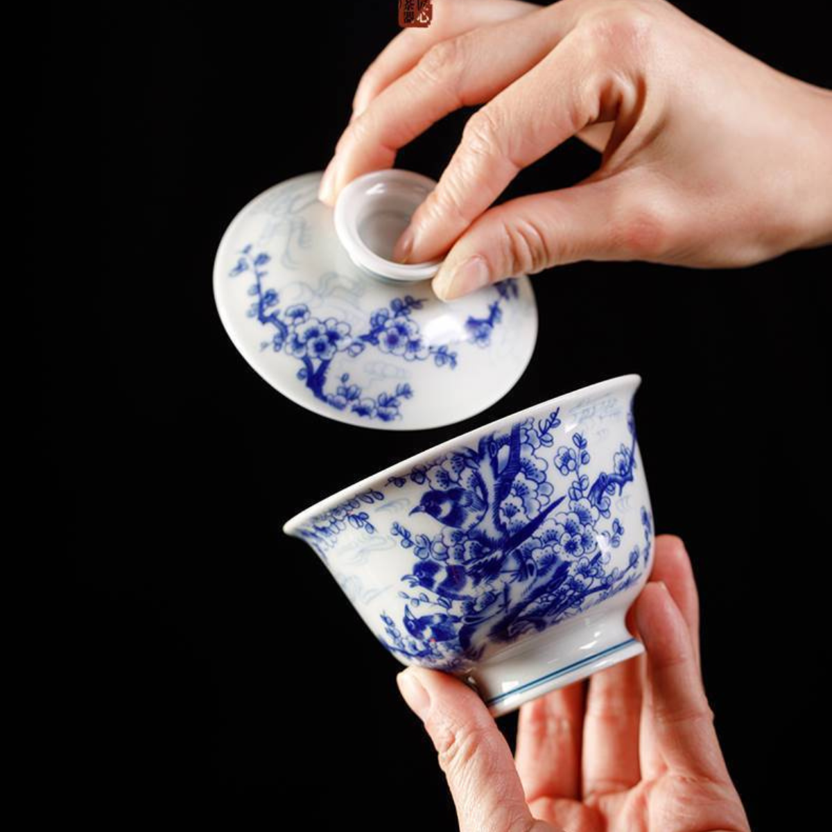 Jingdezhen Magpie & Plum Blossom Gongfu Tea Set – Xi Shang Mei Shao | Luxury Gift Box | 5-Piece