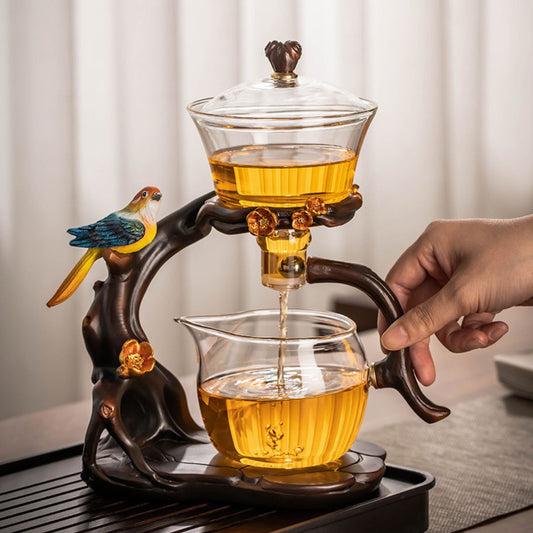Magpie Blossom Glass Tea Set with Magnetic Tea Separator