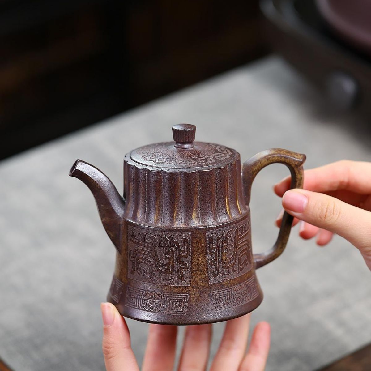Kui Wen Jin Zhong Yixing Teapot | Raw High-Fire Duan Ni Zisha Clay | Handcrafted 250ml