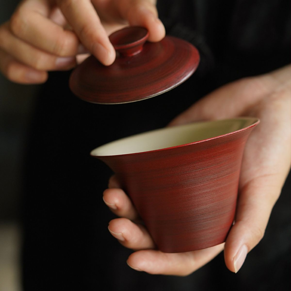 Shanzha Hongfen Yin Stoneware Teaware – Gaiwan & Teacup | Hawthorn Rose Clay