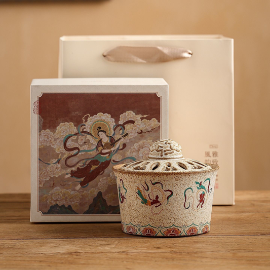 Dunhuang Ceramic Incense Holder Set – Elegant Tea Ceremony Companion