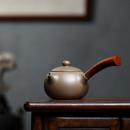 Side-Handle Tang Yu Zisha Teapot | Raw Ore Qing Hui Duan Clay | 250ml Gongfu Tea Pot