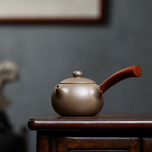 Side-Handle Tang Yu Zisha Teapot | Raw Ore Qing Hui Duan Clay | 250ml Gongfu Tea Pot