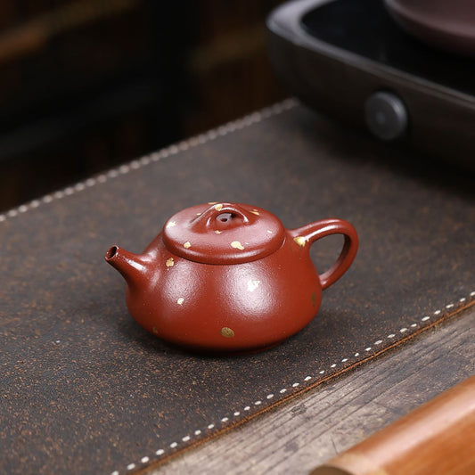 Gold-Speckled Shi Piao Zisha Teapot – Da Hong Pao Clay, 200 ml