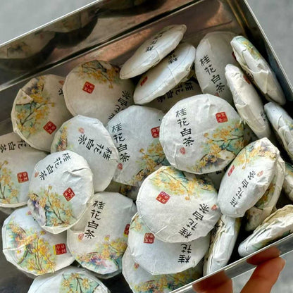 Osmanthus White Tea Mini Cakes - 2013 Aged White Tea with Golden Osmanthus