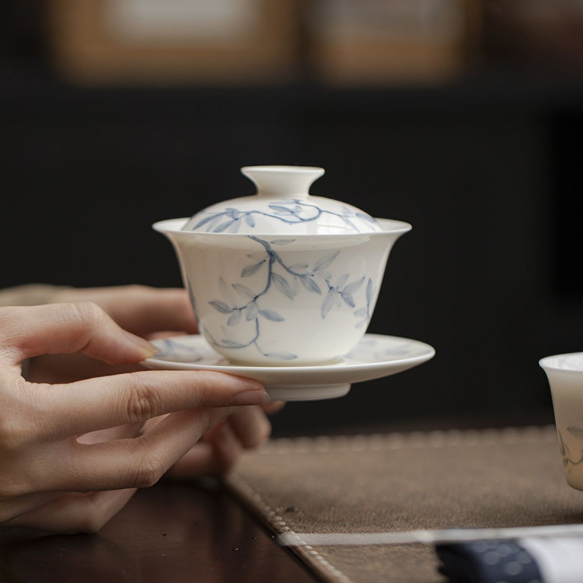 Qingzhi Yulan Sancai Gaiwan – 165ml Traditional Chinese Tea Bowl