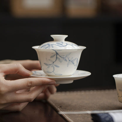 Qingzhi Yulan Sancai Gaiwan – 165ml Traditional Chinese Tea Bowl